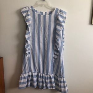 Blue and white striped summer dress